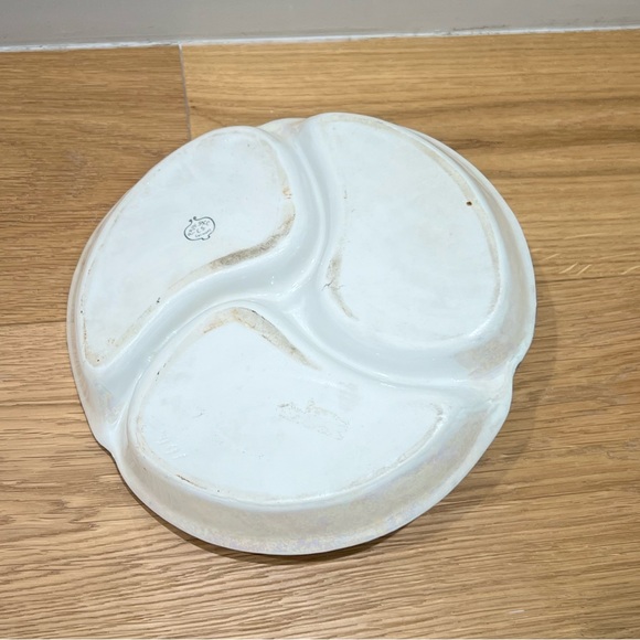 Vintage Prov Saxe Hand painted porcelain divided plate or candy dish Germany - Picture 5 of 13